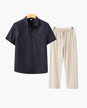Ensemble en lin Old Money (pantalon &amp; chemise)