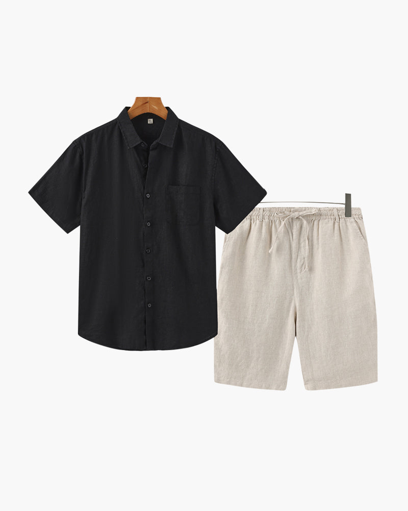 Ensemble en lin Old Money (chemise &amp; court)