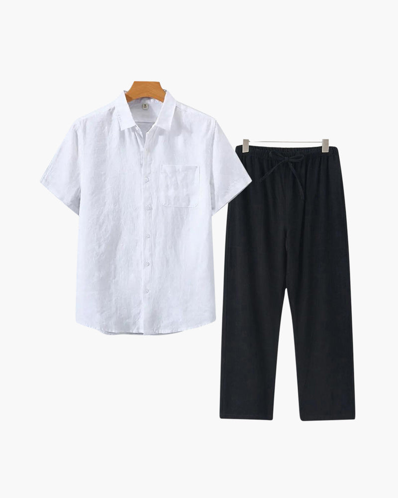 Ensemble en lin Old Money (pantalon &amp; chemise)
