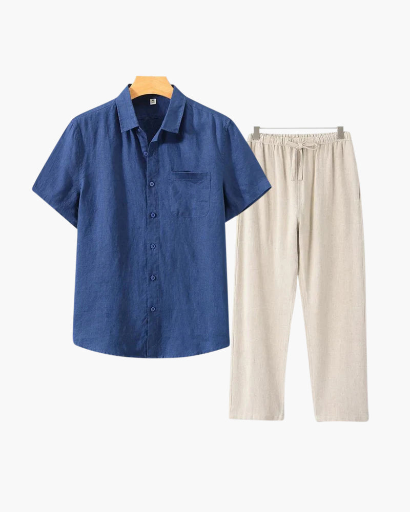 Ensemble en lin Old Money (pantalon &amp; chemise)