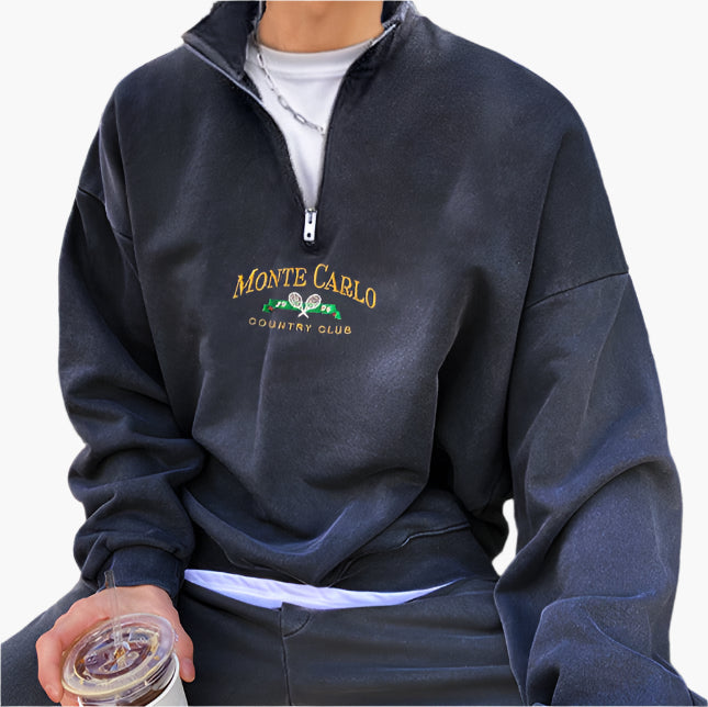 MONTE CARLO – Pull vintage à demi-fermeture éclair