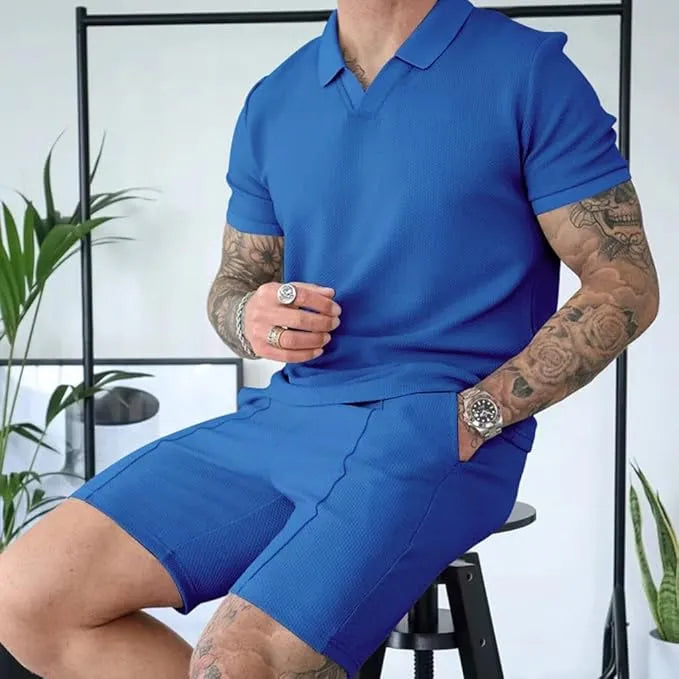 Men's Set with Polo Shirts and Shorts